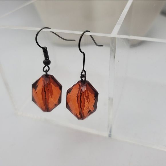 Jewelry - Amber crystal beaded earrings